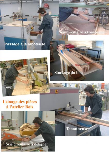 Usinage des pi&egrave;ces &agrave; l'atelier Bois